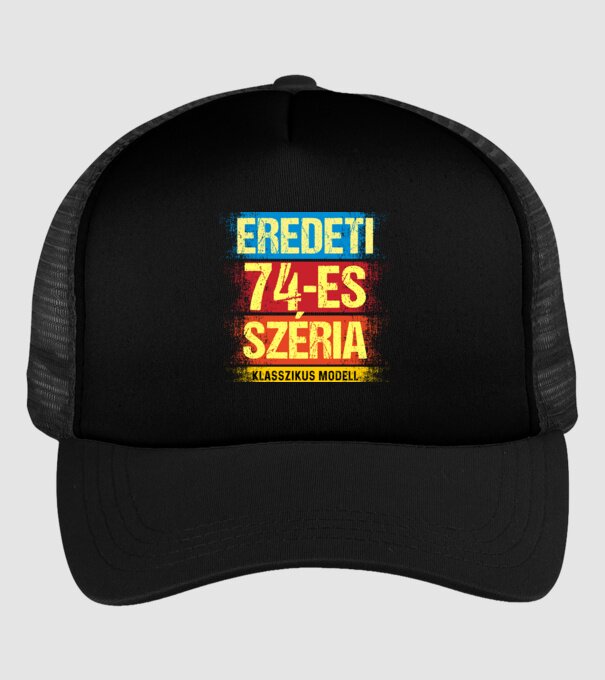 EREDEDI 74-ES SZÉRIA KLASSZKUS MODELL, RETRO SZÜLETÉSNAP minta fekete pólón