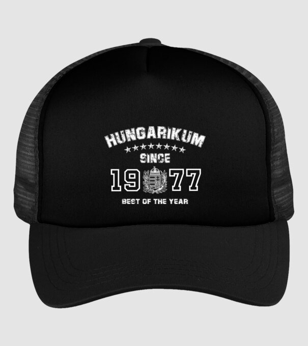 hungarikum since 1977 best of the year, magyar címer minta fekete pólón