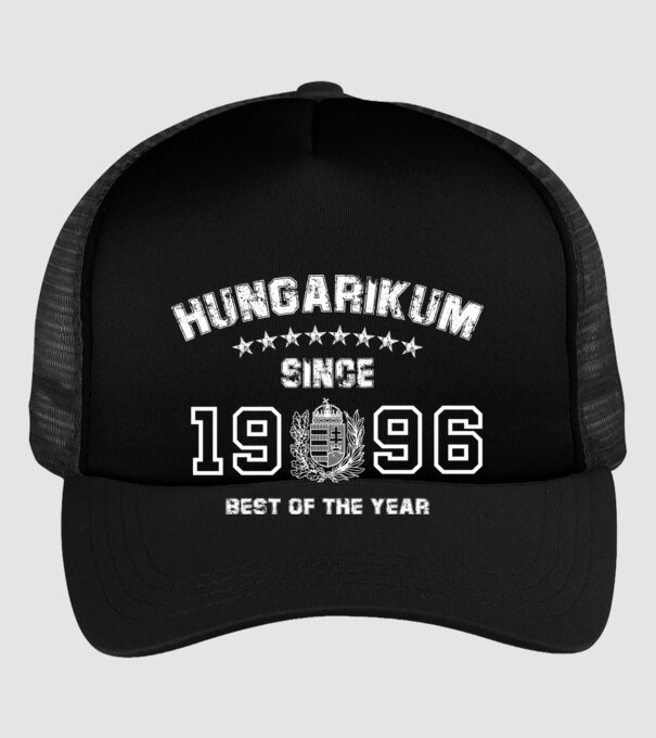 hungarikum since 1996 best of the year, magyar címer minta fekete pólón