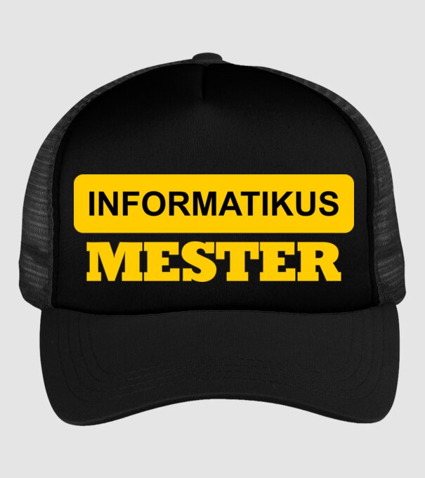 INFORMATIKUS MESTER minta fekete pólón