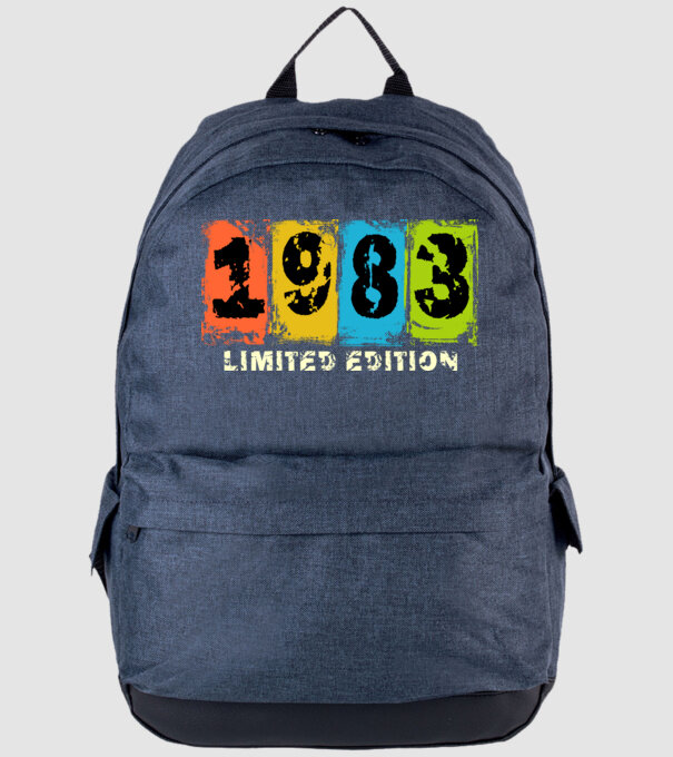 grunge évszám, limited edition felirattal, születésnapi dátum, 1983 minta farmerkék pólón