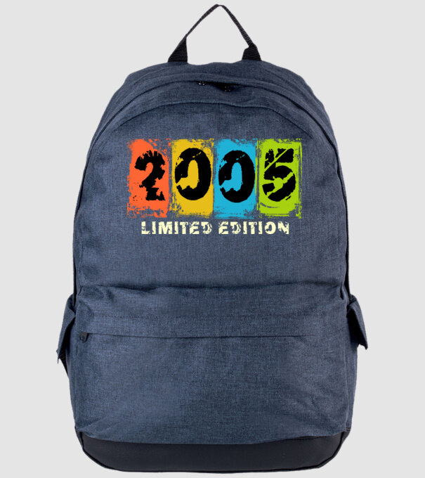 grunge évszám, limited edition felirattal, születésnapi dátum, 2005 minta farmerkék pólón