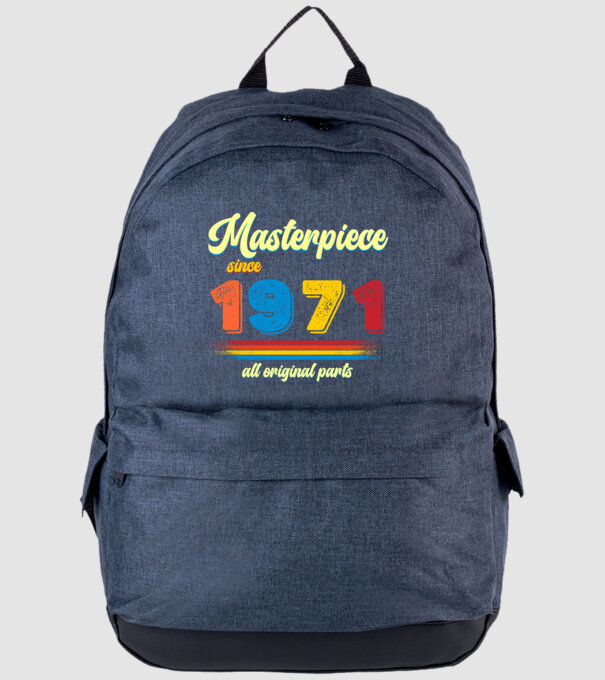 masterpiece all original parts since 1971, mesterdarab, etalon minta farmerkék pólón