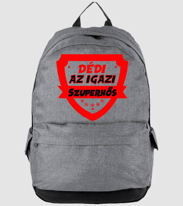 DÉDI AZ IGAZI SZUPERHŐS minta szürke pólón