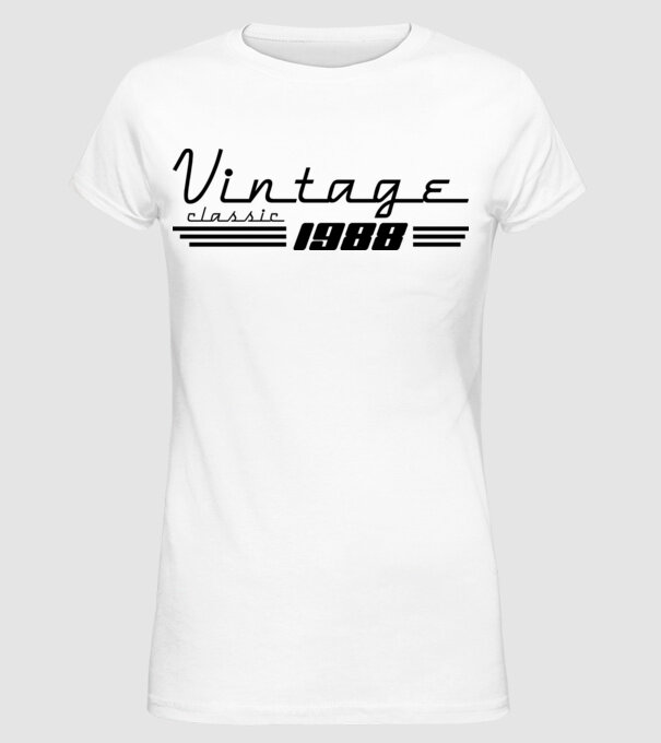 vintage retro amerikai stílusú születésnapi felirat 1988 minta fehér pólón