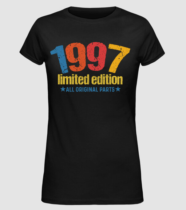 1997 limited edition ,all original parts, születésnapi felirat minta fekete pólón