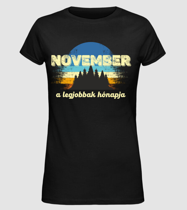 november a legobbak hónapja, novemberben születetteknek minta fekete pólón