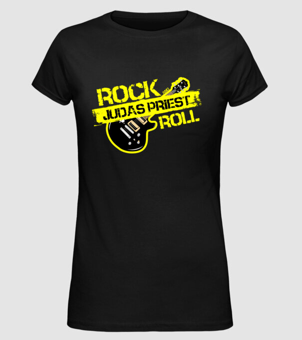 rock and roll gitár JUDAS PRIEST minta fekete pólón