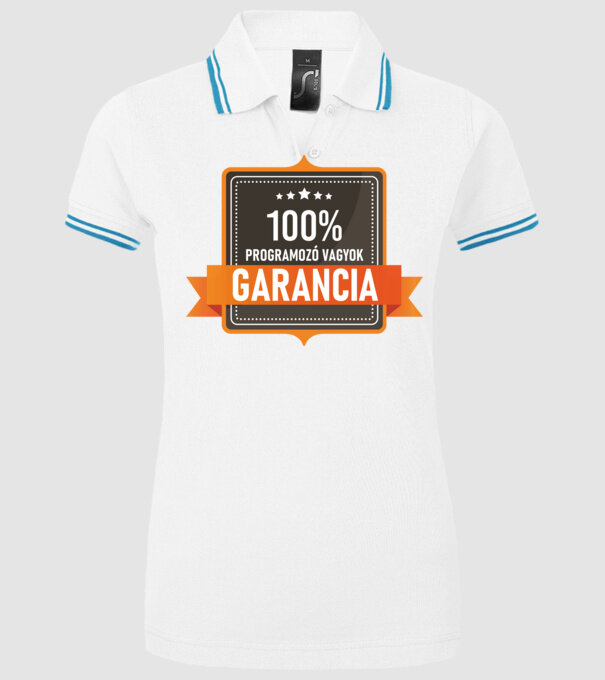 GARANCIA 100% PROGRAMOZÓ VAGYOK minta fehér pólón