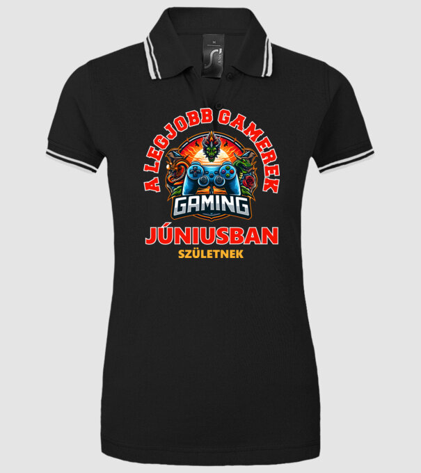 A LEGJOBB GAMEREK JÚNIUSBAN SZÜLETNEK minta fekete pólón