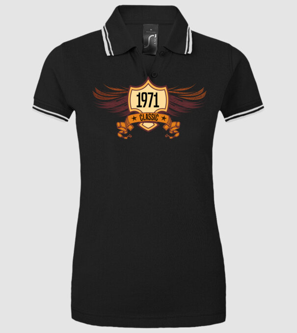 classic szülinapi embléma 1971 minta fekete pólón