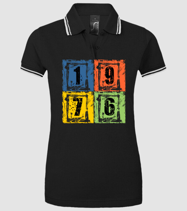 grunge number, szám 1976 minta fekete pólón