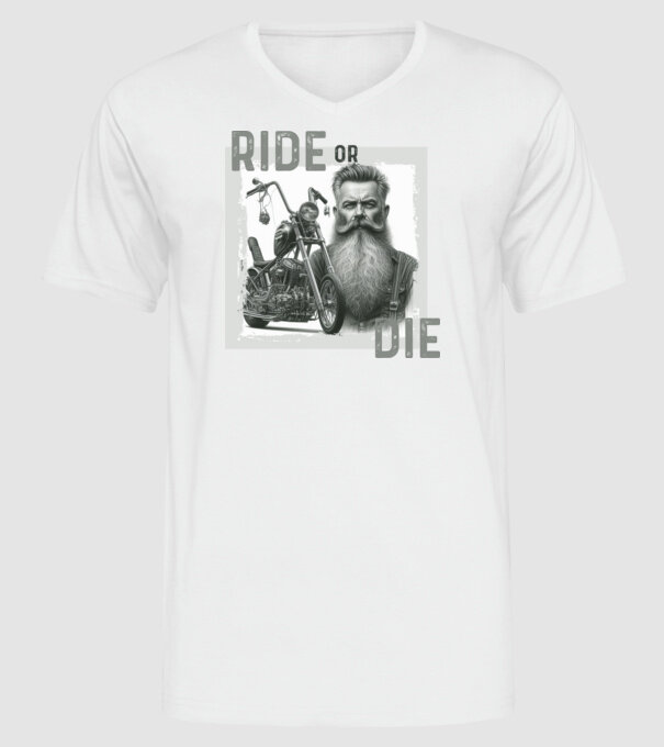 RIDE OR DIE CHOPPER minta fehér pólón