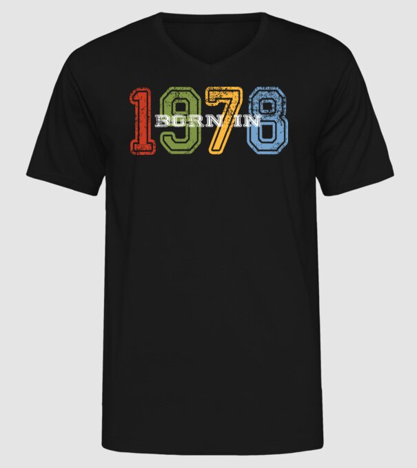 born in 1978 születésnapi felirat minta fekete pólón