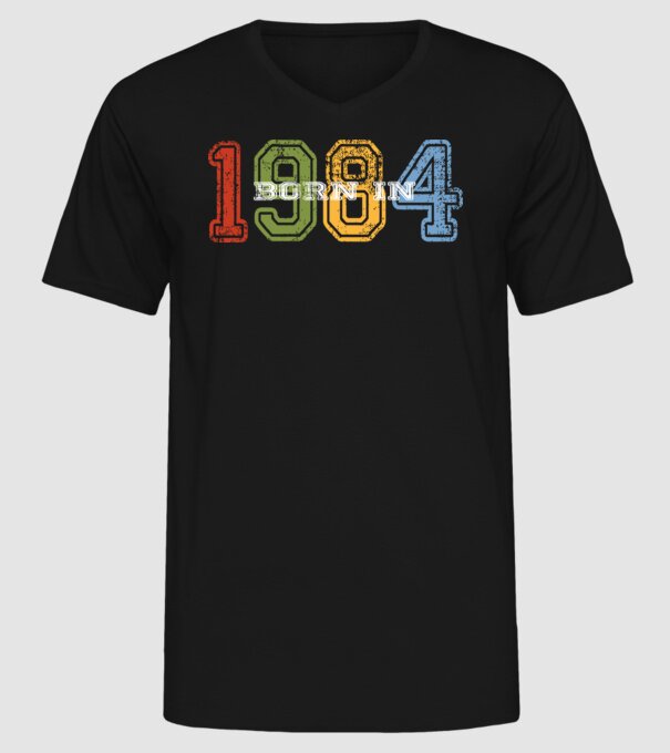born in 1984 születésnapi felirat minta fekete pólón