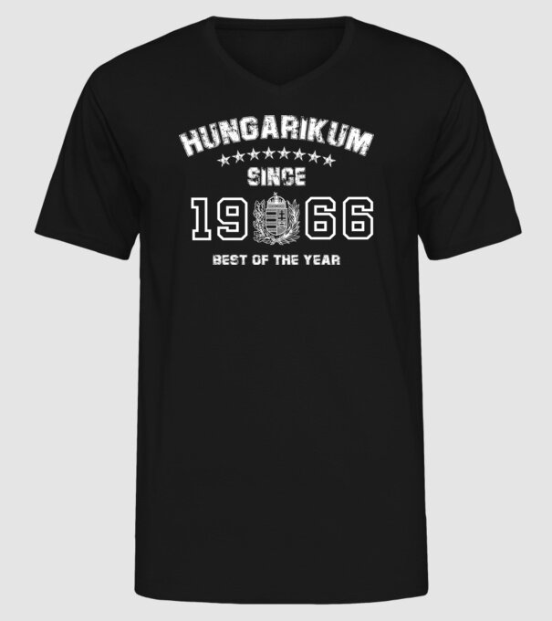 hungarikum since 1966 best of the year, magyar címer minta fekete pólón
