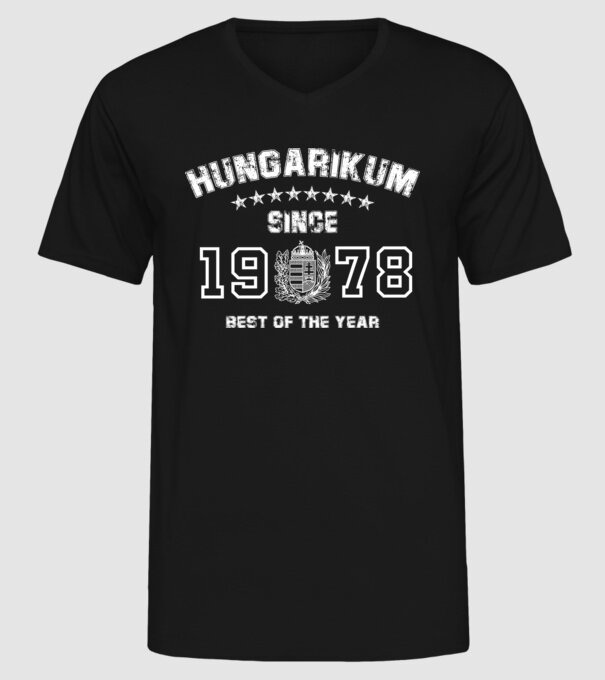 hungarikum since 1978 best of the year, magyar címer minta fekete pólón
