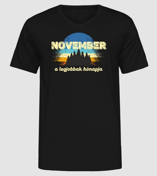 november a legobbak hónapja, novemberben születetteknek minta fekete pólón