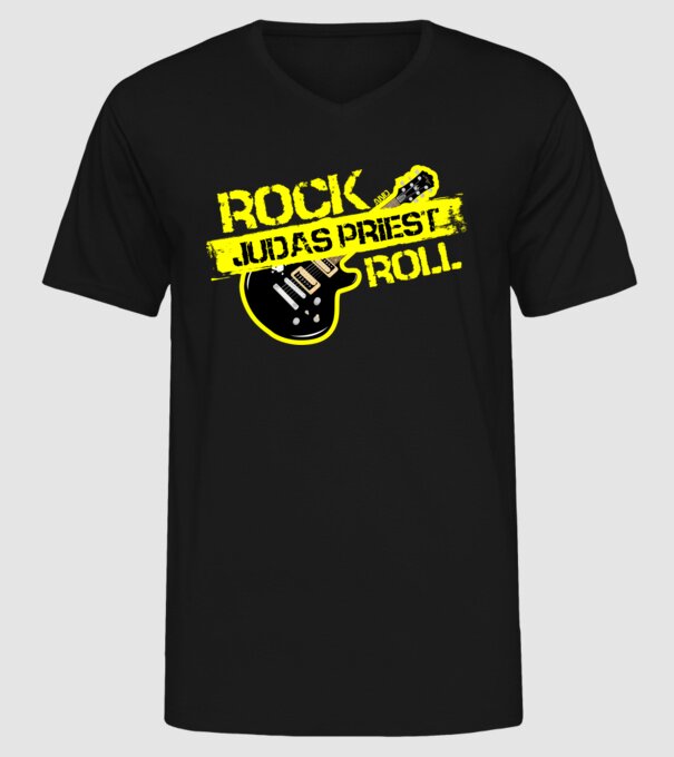 rock and roll gitár JUDAS PRIEST minta fekete pólón