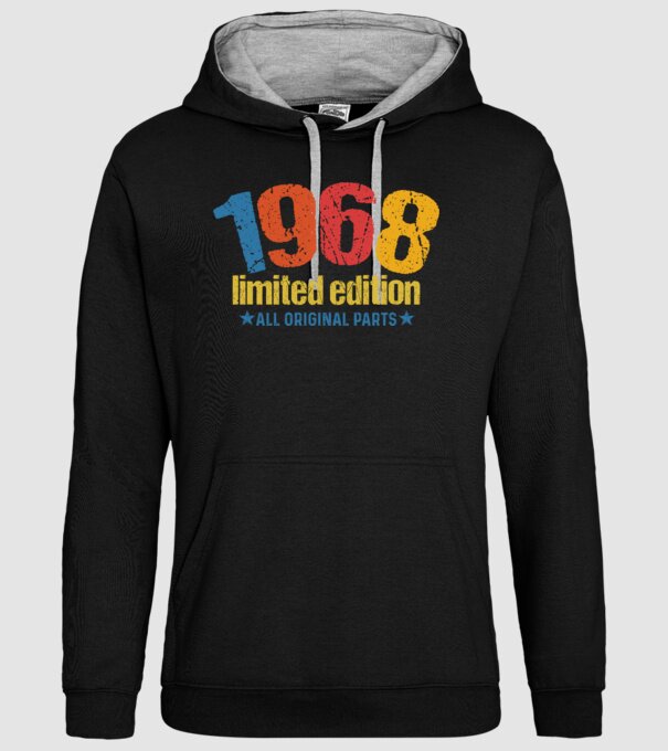 1968 limited edition ,all original parts, retro születésnapi évszám minta fekete pólón