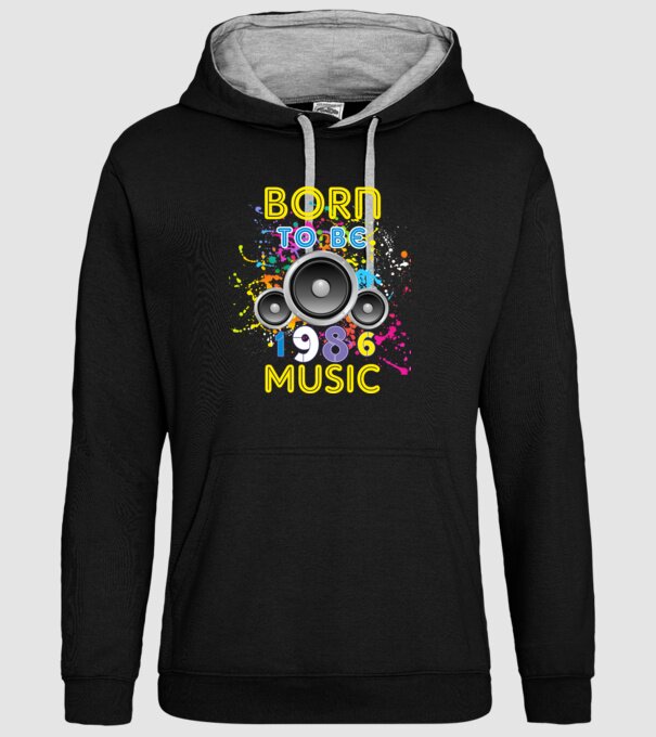 born to be music születésnapi DJ ,1986-ban született minta fekete pólón