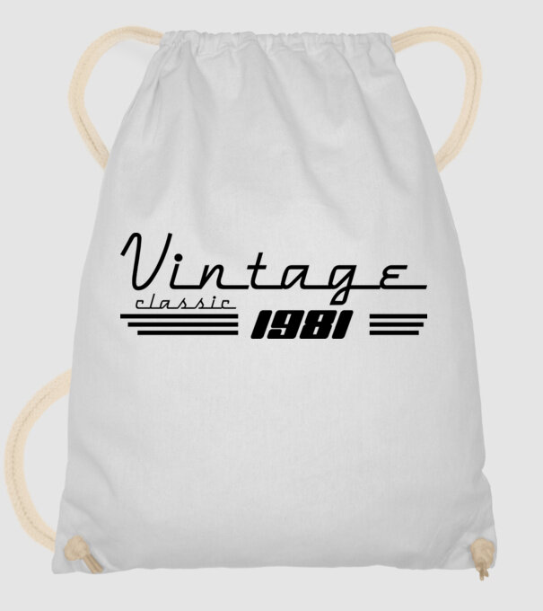 amerikai klasszikus stílusú vintage classic felirat évszámmal, retro hangulatú dátum,1981 minta fehér pólón