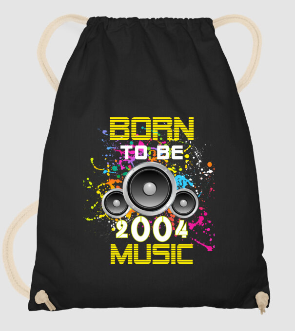 born to be music 2004-ben született minta fekete pólón