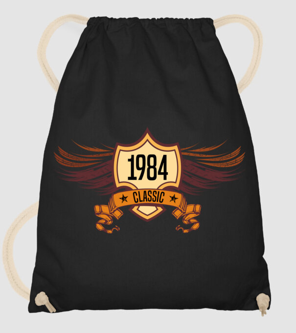 classic szülinapi embléma 1984 minta fekete pólón
