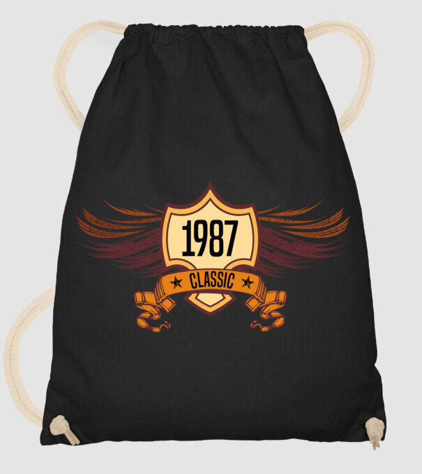classic szülinapi embléma 1987 minta fekete pólón