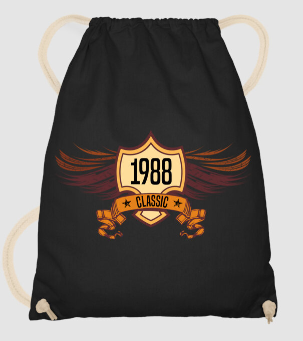 classic szülinapi embléma 1988 minta fekete pólón
