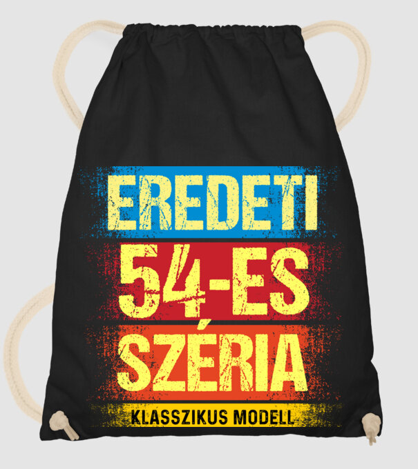 EREDEDI 54-ES SZÉRIA KLASSZKUS MODELL, RETRO SZÜLETÉSNAP minta fekete pólón