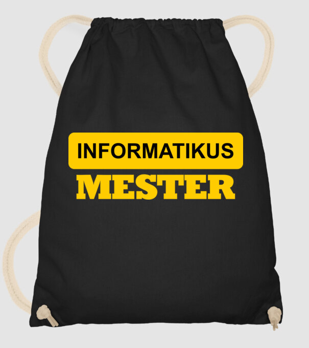 INFORMATIKUS MESTER minta fekete pólón