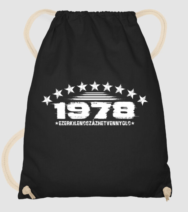 születésnapi dátum, évszám, felirat military stílusban 1978 minta fekete pólón