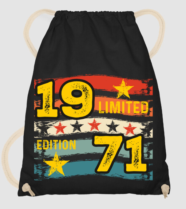 VINTAGE LIMITED EDITION RETRO STÍLUS SZÜLETÉSNAPI DÁTUM 1971 minta fekete pólón