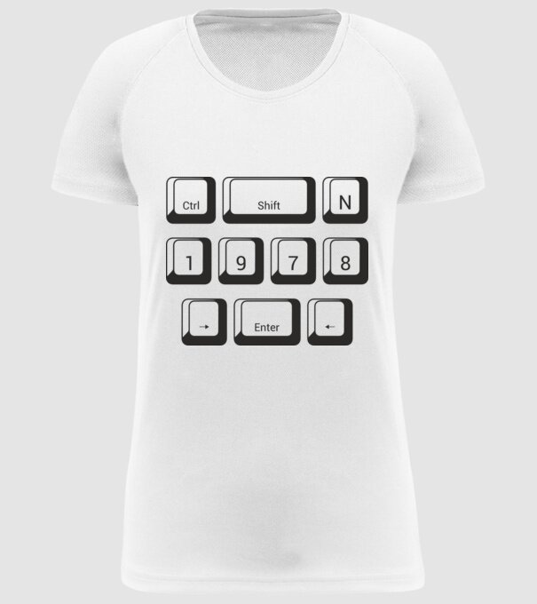 születésnapi dátum, évszám, számítógép billenytűzet, laptop, enter,1978 minta fehér pólón