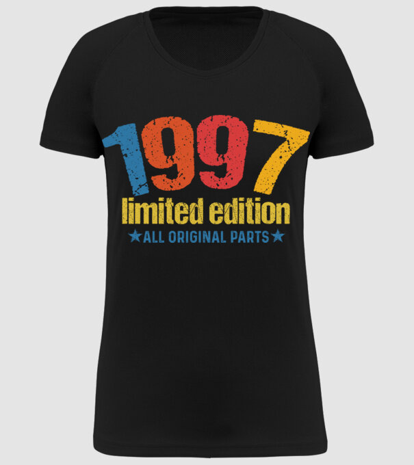 1997 limited edition ,all original parts, születésnapi felirat minta fekete pólón