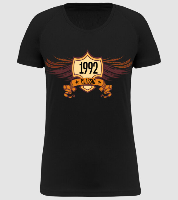 classic szülinapi embléma 1992 minta fekete pólón