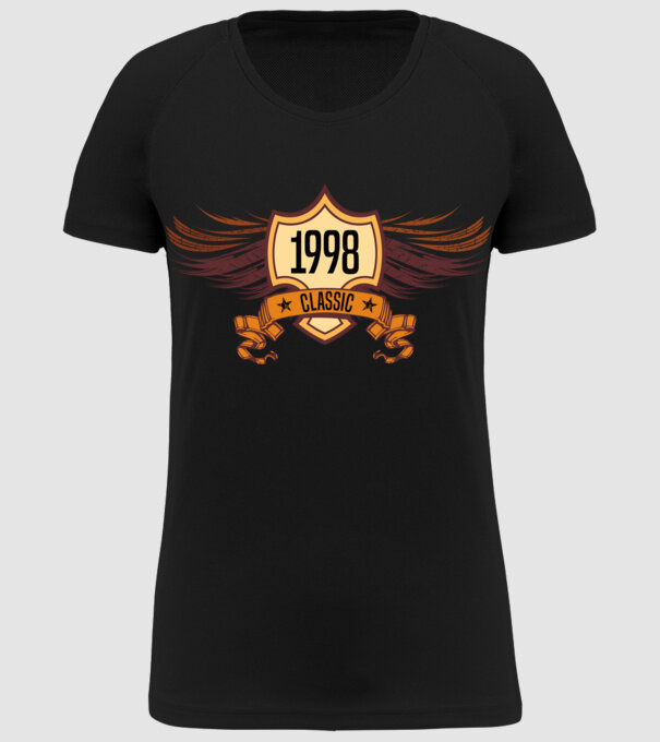 classic szülinapi embléma 1998 minta fekete pólón