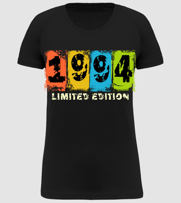 grunge évszám, limited edition felirattal, születésnapi dátum, 1994 minta fekete pólón