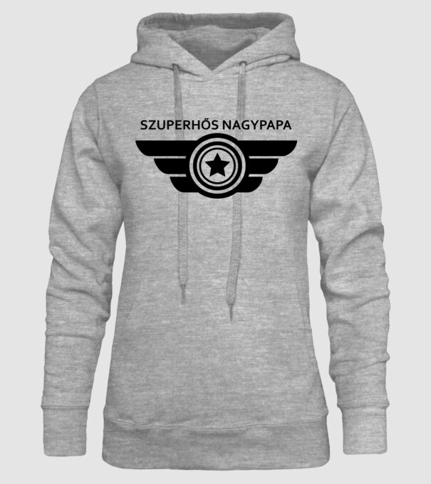 SZUPERHŐS NAGYPAPA minta szürke pólón