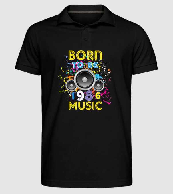 born to be music születésnapi DJ ,1986-ban született minta fekete pólón