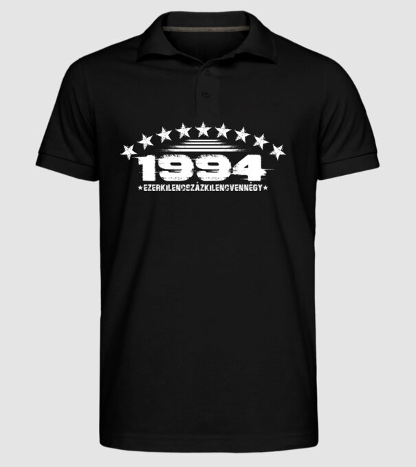 születésnapi dátum, évszám, felirat military stílusban 1994 minta fekete pólón
