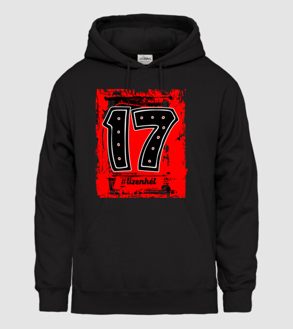 grunge évszám hashtag tizenhét 17 éves minta fekete pólón