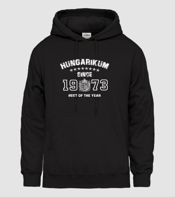 hungarikum since 1973 best of the year, magyar címer minta fekete pólón