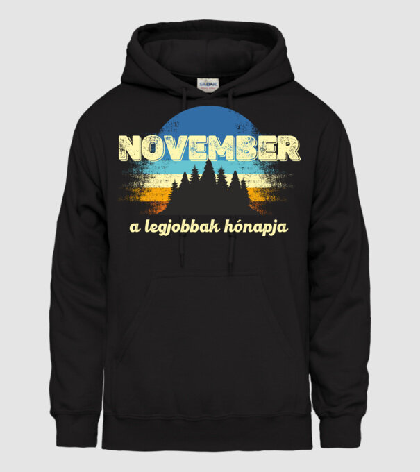 november a legobbak hónapja, novemberben születetteknek minta fekete pólón