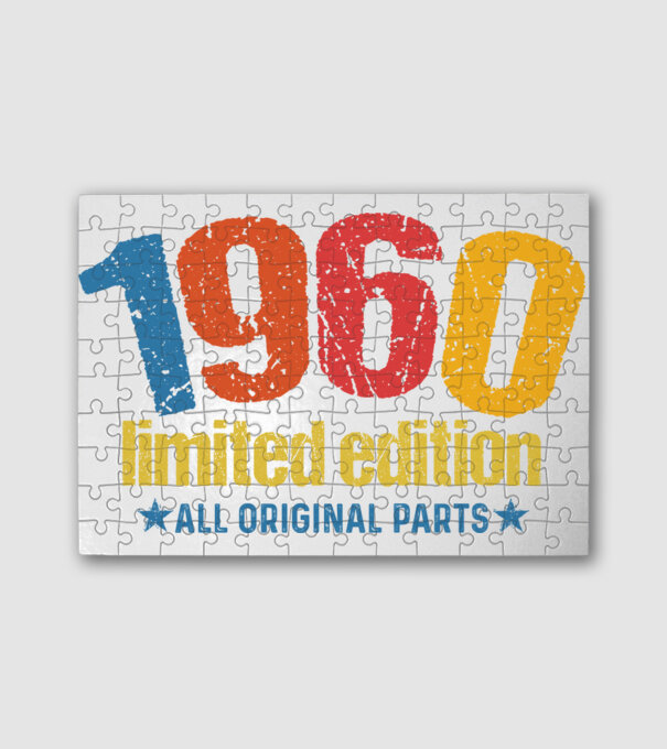 1960 limited edition ,all original parts, retro születésnapi évszám minta fehér pólón