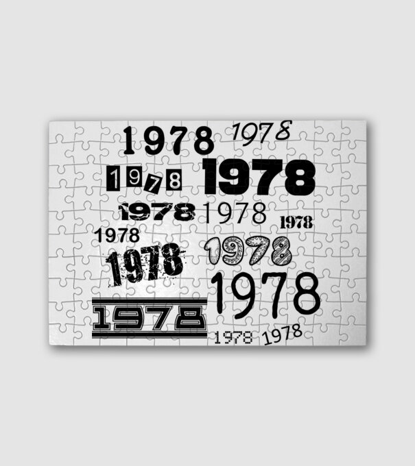 évszám, 1978, születési év, szülinap, születésnap minta fehér pólón