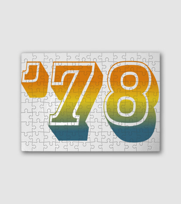 retro stílusú dátum, évszám, rövidített születésnapi dátum '78, 1978 minta fehér pólón