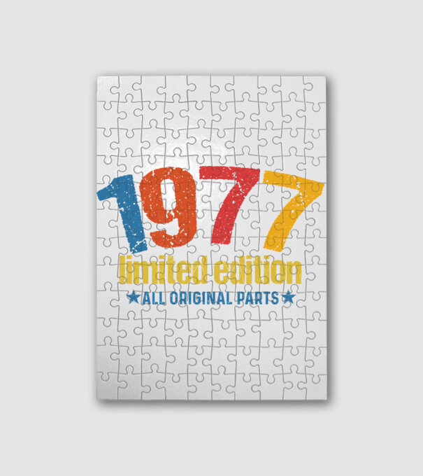 1977 limited edition ,all original parts,retro születésnapi évszám minta fehér pólón
