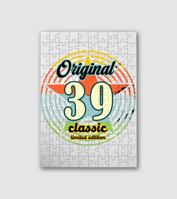 original classic, limited edition, születésnapi embléma, 39 éves minta fehér pólón